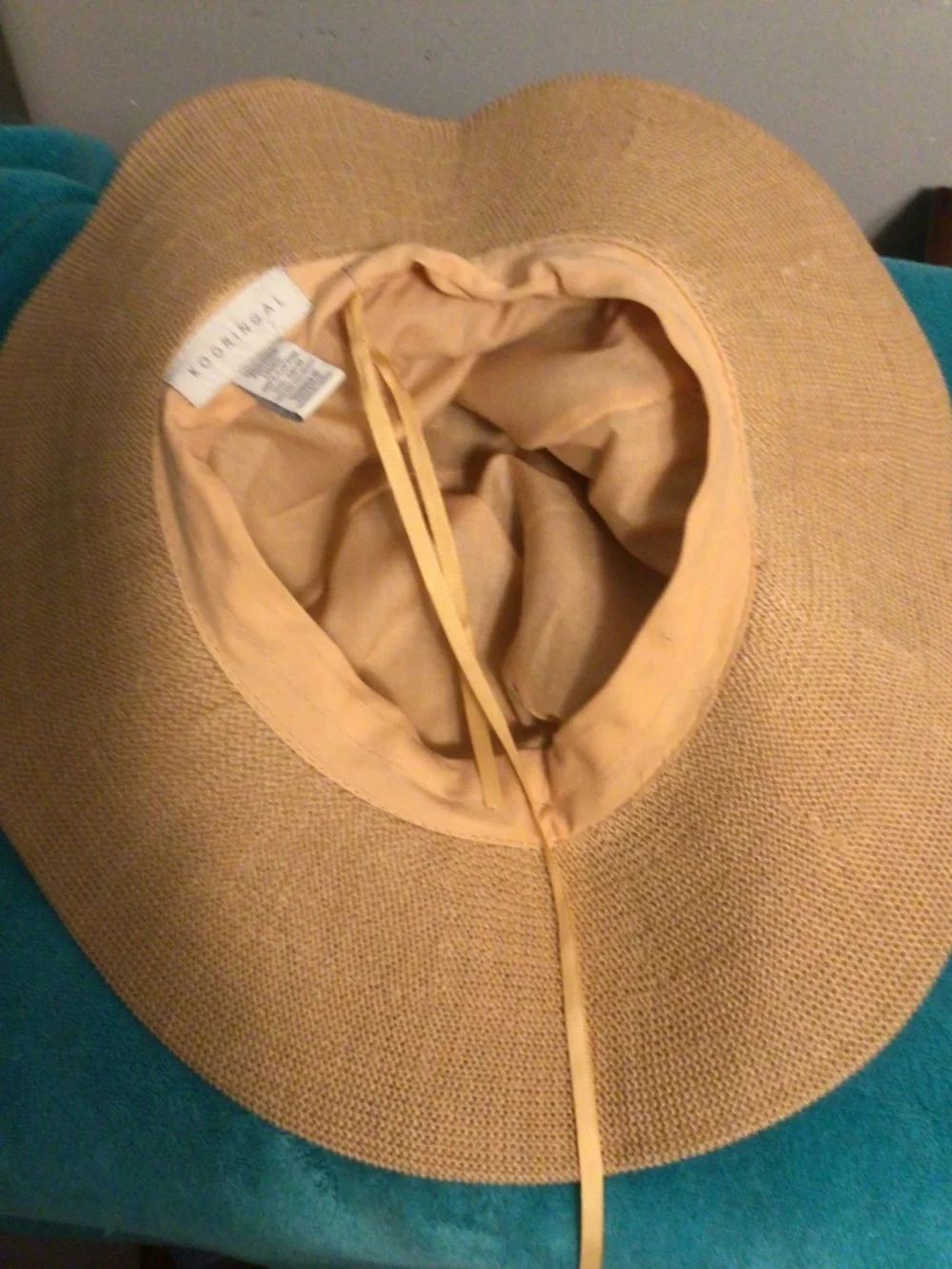 KOORINGAL floppy hat with leather accent and cotton lining and chin te SZ 50cm